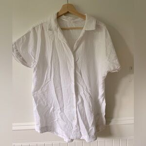 White gauze shirt in size large